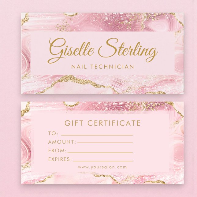 Certificado de Presente Técnico de Unhas Pink Gold (Criador carregado)