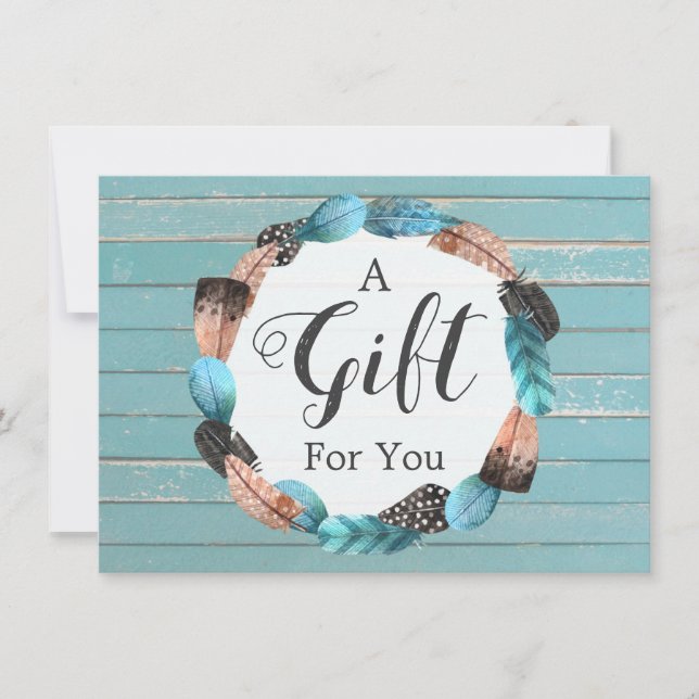 Certificado de Presente Turquesa Rústica Madeira e (Frente)