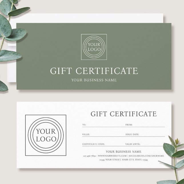 Certificado de Presente Verde com Logotipo Persona (Criador carregado)