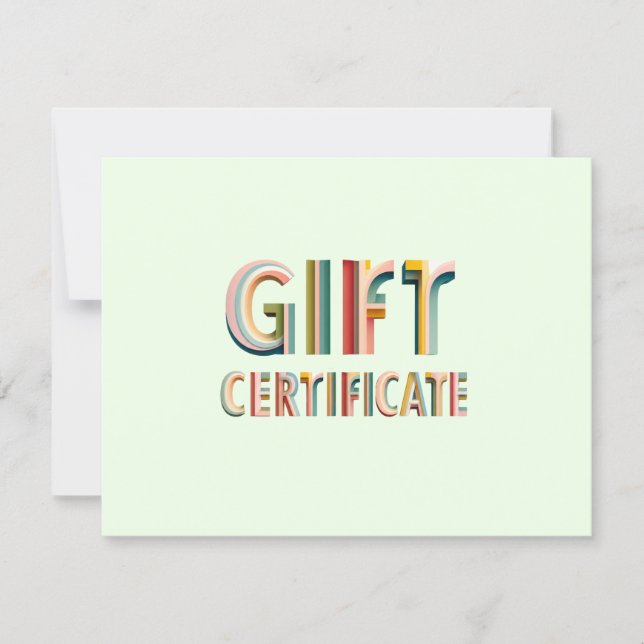 Certificado de Presente Verde Vintage Retro (Frente)