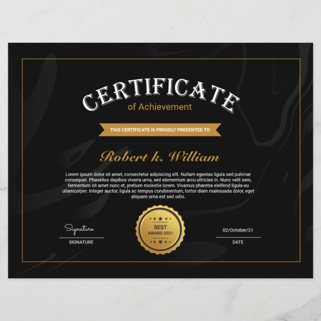 Certificado De Realização (Frente)