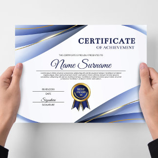 Certificado de Realização Blue & Gold Award