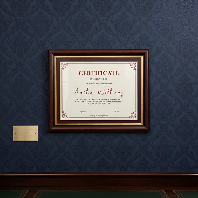 Certificado de Realização Clássico Elegante Vintag (Criador carregado)