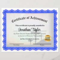 Certificado de Realização Cruzada da Igreja