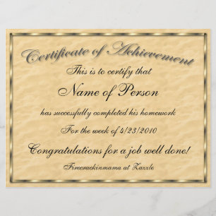 Certificado de Realização de Tamanho Carta