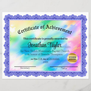 Certificado de Realização do Rainbow Blue