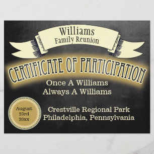 Certificado de reunião de família de participaç