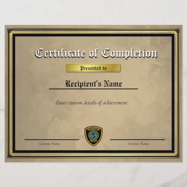 Certificado de Sinalizador de Linha Azul Fino Pers (Frente)