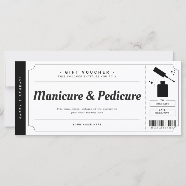 Certificado de Voucher de Manicure e Pedicure (Frente)