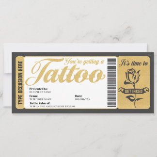 Certificado de Voucher de Tatuagem Cartão de Prese