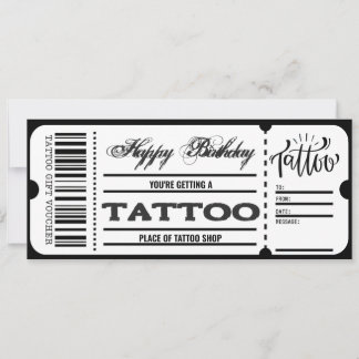 Certificado de Voucher de Tatuagem Cartão de Prese