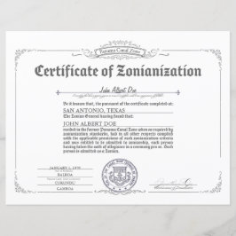 Certificado de Zonianização