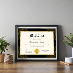 Certificado Diploma Editável de Graduação 11x8.5