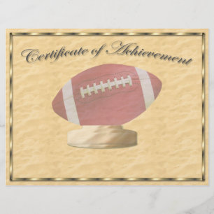 Certificado do futebol da realização