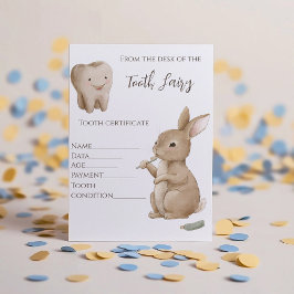 Certificado do Primeiro Dente da Fada da Mamãe Coe