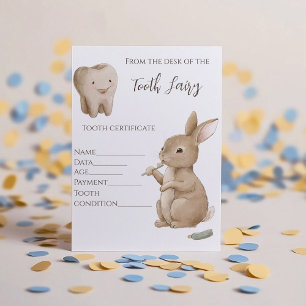 Certificado do Primeiro Dente da Fada do Coelho