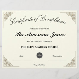Certificado Elegante de conclusão com logotipo per