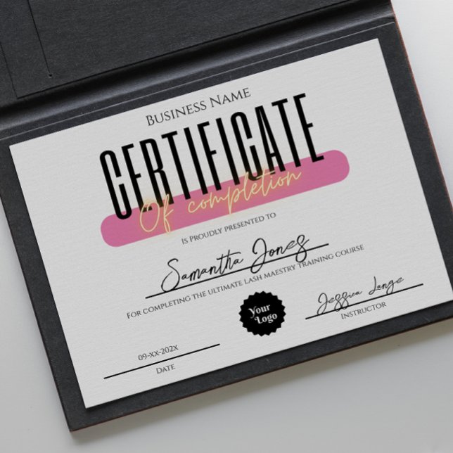 Certificado Esestético De Prêmios De Conclusão Neg (Esthetician Certificate Of Completion Awards Bold)