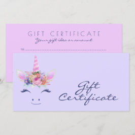 Certificado Fabuloso Unicórnio Fofo Flores Rosto 2