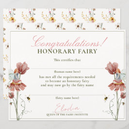 Certificado Fairy First Vintage Floral