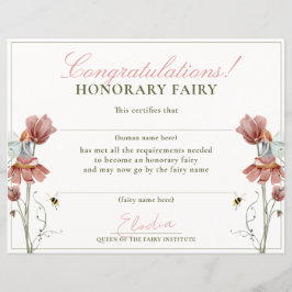 Certificado Fairy First Vintage Floral