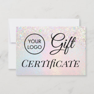 certificado faux glitter presente