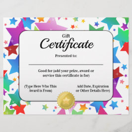 Certificado Gift Cria um 8,5x11 personalizável