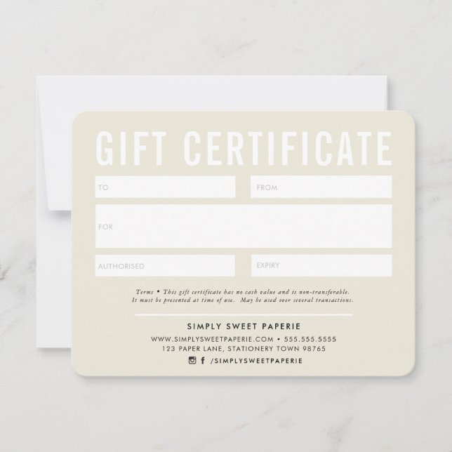 CERTIFICADO GIFT moderno creme comercial marfim ne (Frente)