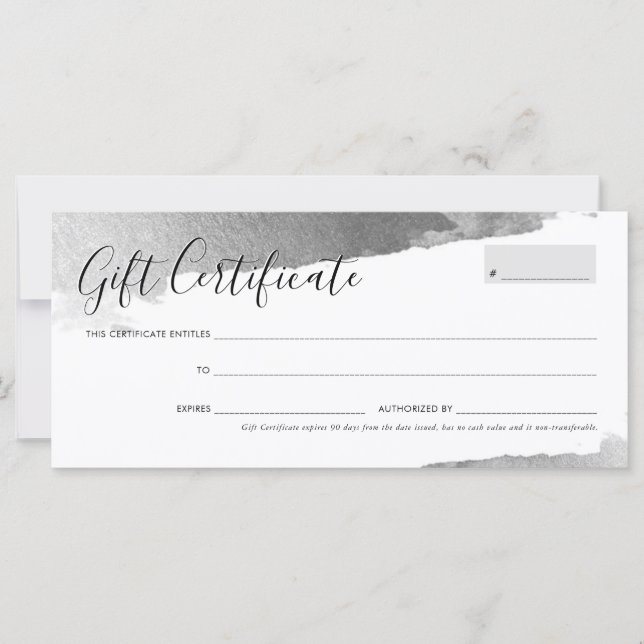 CERTIFICADO GIFT: prata-dourada elegante bonito (Frente)