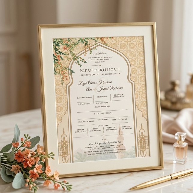 Certificado Islâmico de Nikah Masjid Nabawi Card (Criador carregado)