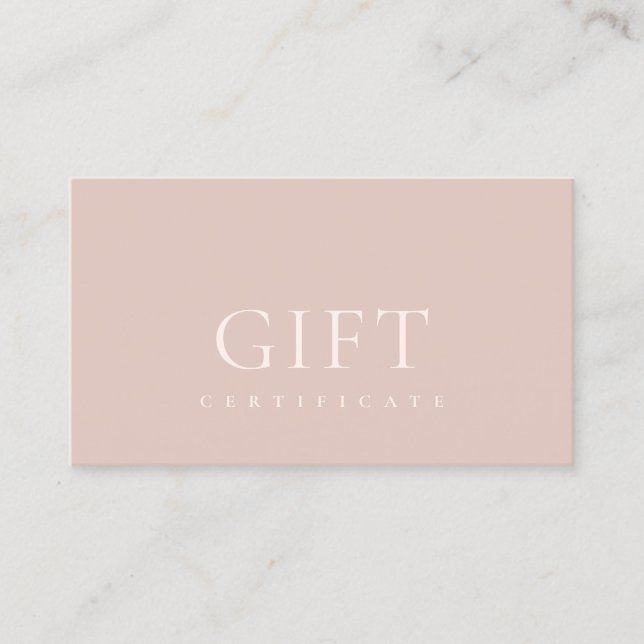 Certificado Mínimo de Dusky Pink Blush Gift (Frente)