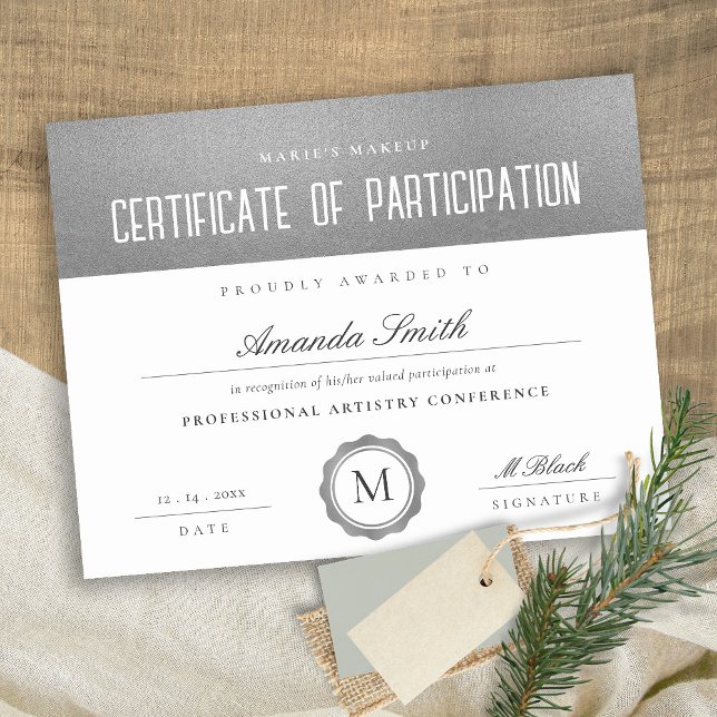 Certificado mínimo de participação das Cinzas prat (Criador carregado)