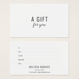 Certificado Mínimo de Presente Preto e Branco