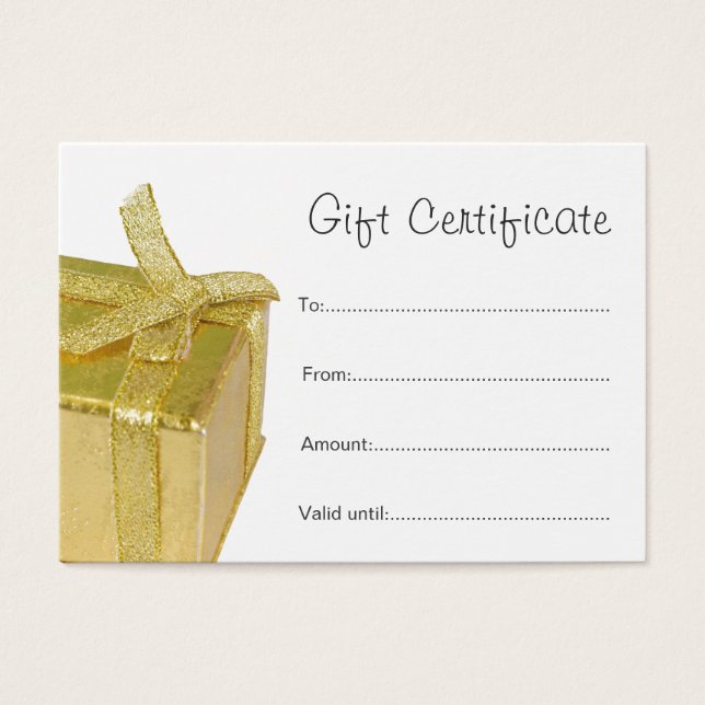 Certificado Mínimo Elegante Dourado de GiftBox Gif (Frente)