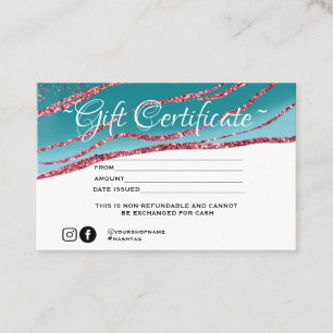 Certificado Mínimo Moderno de Glitter Gift
