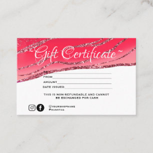 Certificado Mínimo Moderno de Glitter Gift