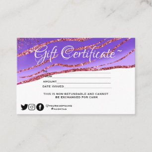 Certificado Mínimo Moderno de Glitter Gift