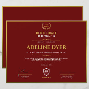 Certificado Modelo de logotipo de empresa modern