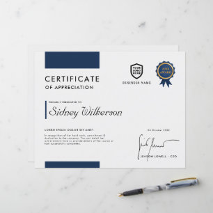 Certificado Modelo de logotipo de empresa modern
