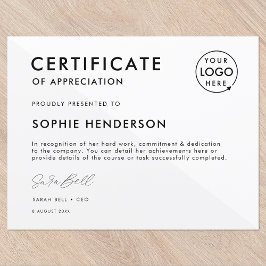 Certificado | Modelo de Logotipo de Negócios Moder