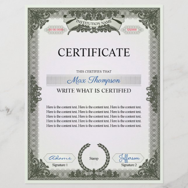 Certificado multiuso (Frente)