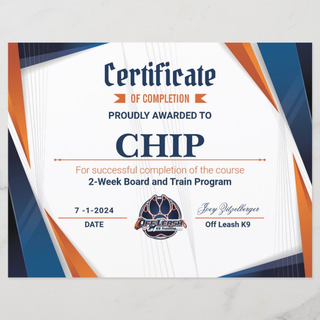 Certificado OLK9 #2 (Frente)