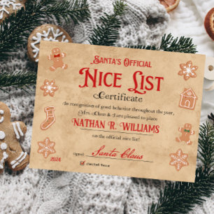 Certificado Personalizado De Santa Claus
