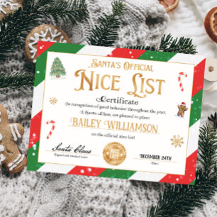 Certificado Personalizado De Santa Claus