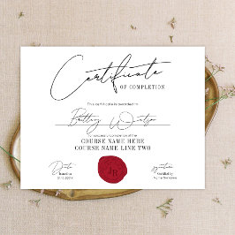 Certificado Prêmio Elegante Diploma Red Wax Seal