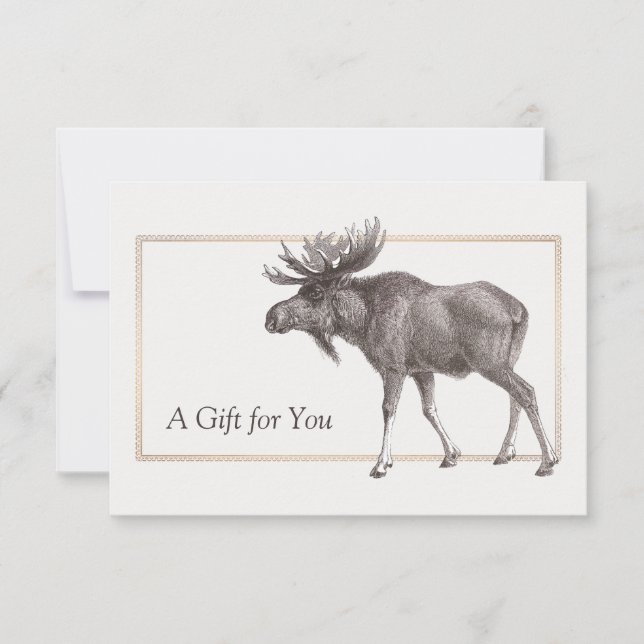 Certificado Rustic Vintage Moose Gift (Frente)