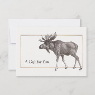 Certificado Rustic Vintage Moose Gift