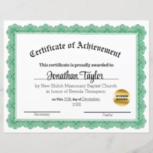 Certificado Tradicional Verde de Bolsa