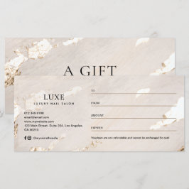 Certificado/Vale-Presente de Luxo Moderno com Folh
