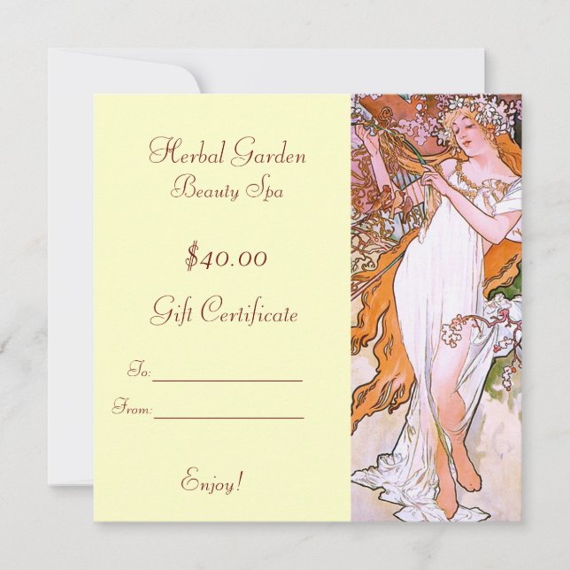 Certificados de oferta do Beauty Spa (Frente)